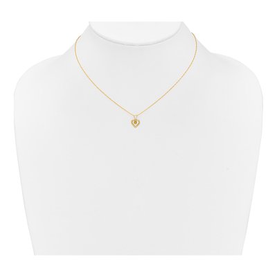 10K Yellow Gold Citrine Heart Birthstone Pendant Necklace – view 4