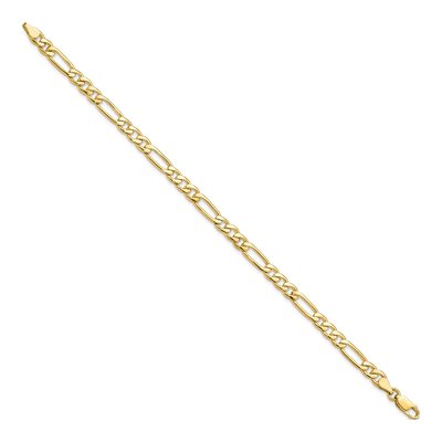 10K Yellow Gold 5.25mm Figaro Fancy Link Chain Bracelet – view 2