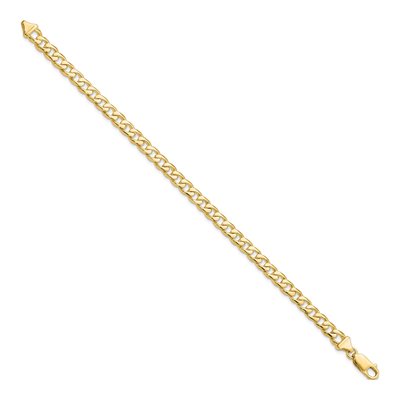 10K Yellow Gold Fancy Curb Link Bracelet – view 2
