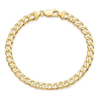 10K Yellow Gold Fancy Curb Link Bracelet – view 3