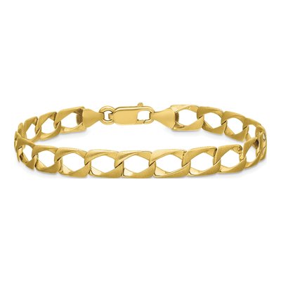 10K Yellow Gold Diamond-Cut Fancy Link Bracelet – view 3