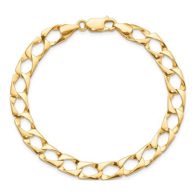 10K Yellow Gold Diamond-Cut Fancy Link Bracelet – view 4