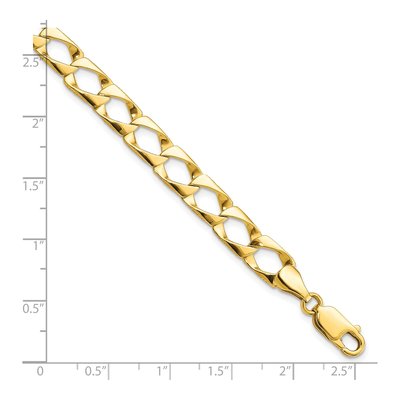 10K Yellow Gold Diamond-Cut Fancy Link Bracelet – view 5