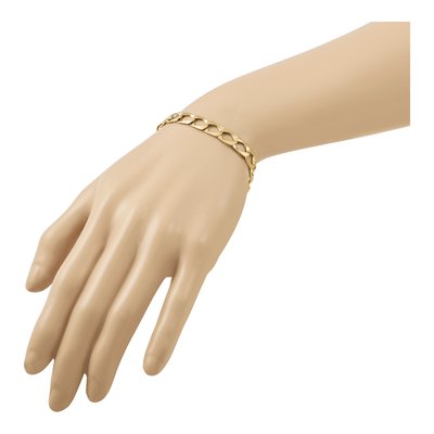 10K Yellow Gold Diamond-Cut Fancy Link Bracelet – view 6