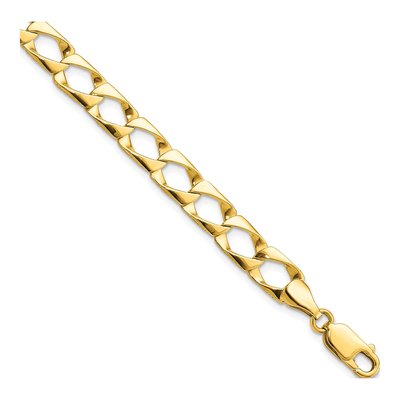 10K Yellow Gold Diamond-Cut Fancy Link Bracelet