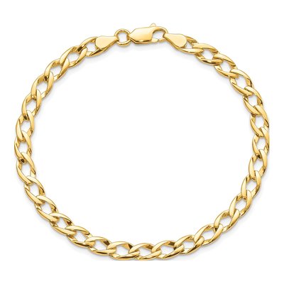 10K Yellow Gold Fancy Curb Link Bracelet – view 3