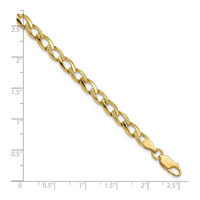 10K Yellow Gold Fancy Curb Link Bracelet – view 4