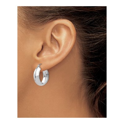 10K White Gold 14mm Hoop Earrings – view 3