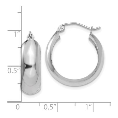 10K White Gold 14mm Hoop Earrings – view 4