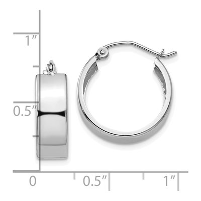 10K White Gold 13mm Fancy Hoop Earrings – view 5
