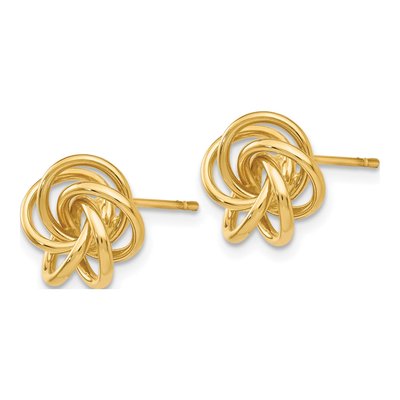 10K Yellow Gold Love Knot Stud Earrings – view 2