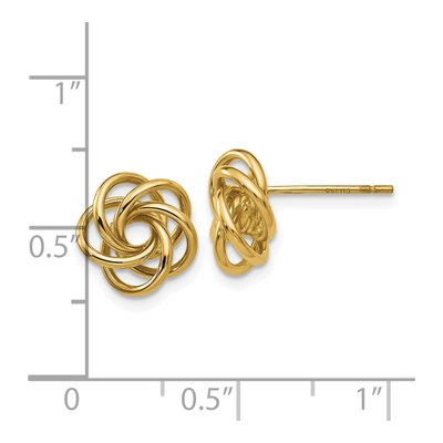 10K Yellow Gold Love Knot Stud Earrings – view 4