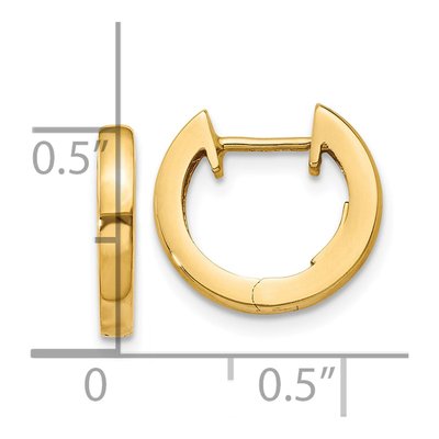 10K Yellow Gold 13mm Huggie Hoop Earrings – view 5