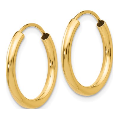 10K Yellow Gold 18mm Endless Hoop Earrings – view 3