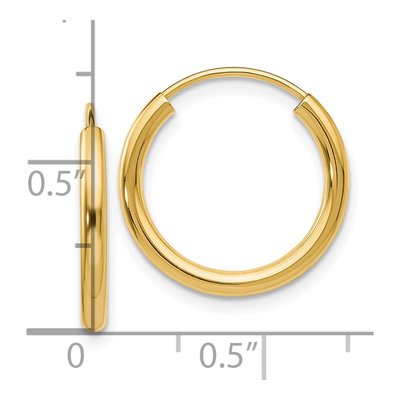 10K Yellow Gold 18mm Endless Hoop Earrings – view 5