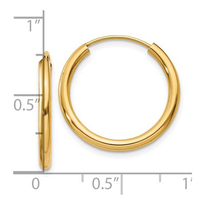 10K Yellow Gold 20mm Endless Hoop Earrings – view 5