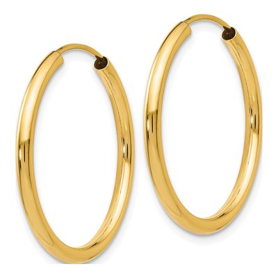 10K Yellow Gold 25mm Endless Hoop Earrings – view 3
