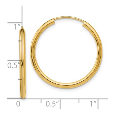 10K Yellow Gold 25mm Endless Hoop Earrings – view 5