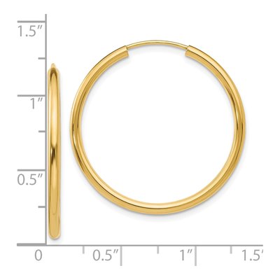 10K Yellow Gold 30mm Endless Hoop Earrings – view 5