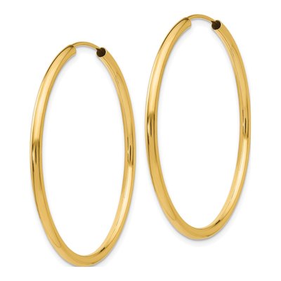 10K Yellow Gold 40mm Endless Hoop Earrings – view 3