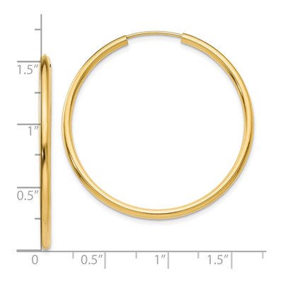 10K Yellow Gold 40mm Endless Hoop Earrings – view 5