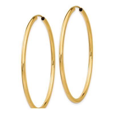 10K Yellow Gold 45mm Endless Hoop Earrings – view 3