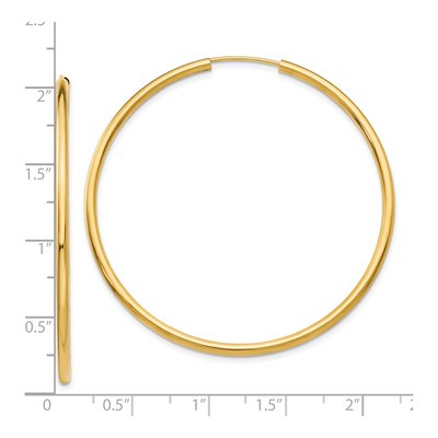 10K Yellow Gold 50mm Endless Hoop Earrings – view 5