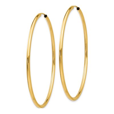 10K Yellow Gold 55mm Endless Hoop Earrings – view 3