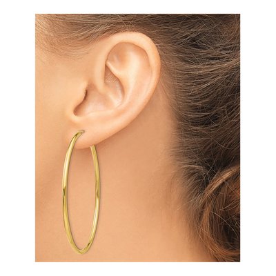 10K Yellow Gold 55mm Endless Hoop Earrings – view 4
