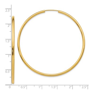 10K Yellow Gold 55mm Endless Hoop Earrings – view 5