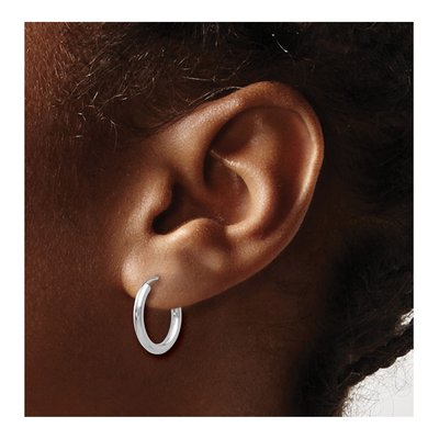 10K White Gold 16mm Endless Hoop Earrings – view 4