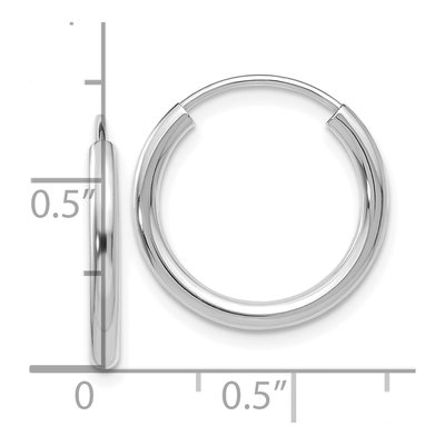 10K White Gold 18mm Endless Hoop Earrings – view 5