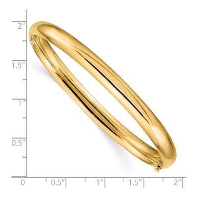 10K Yellow Gold High Hinged Bangle Bracelet – view 2