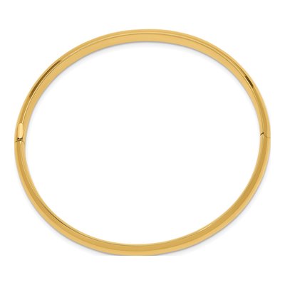 10K Yellow Gold High Hinged Bangle Bracelet – view 3