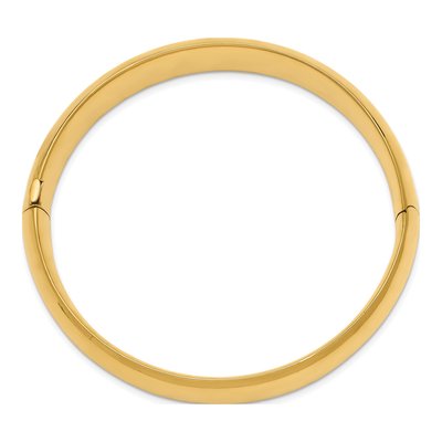 10K Yellow Gold High-Polished Hinged Bangle Bracelet – view 2