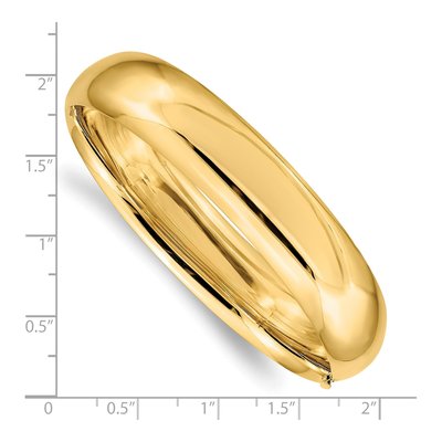 10K Yellow Gold High-Polished Hinged Bangle Bracelet – view 3