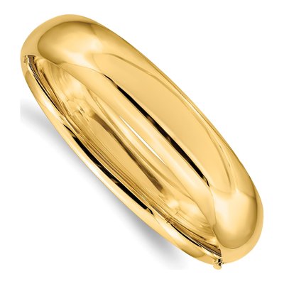 10K Yellow Gold High-Polished Hinged Bangle Bracelet