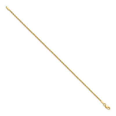 10K Yellow Gold 1.5mm Handmade Diamond-Cut Rope Chain Bracelet – view 2