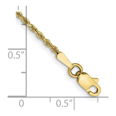 10K Yellow Gold 1.5mm Handmade Diamond-Cut Rope Chain Bracelet – view 3