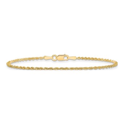 10K Yellow Gold 1.5mm Handmade Diamond-Cut Rope Chain Bracelet – view 4