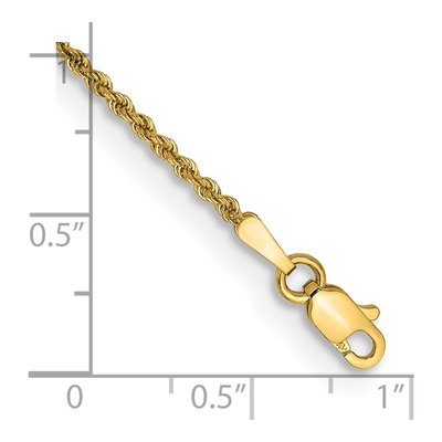 10K Yellow Gold 1.5mm Handmade Rope Chain Bracelet – view 2