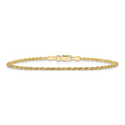 10K Yellow Gold 1.75mm Handmade Diamond-Cut Rope Chain Bracelet – view 4