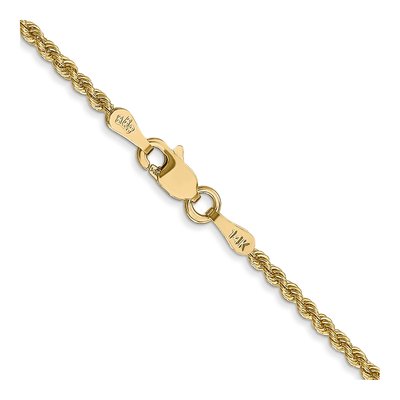 10K Yellow Gold 2mm Handmade Rope Chain – view 3