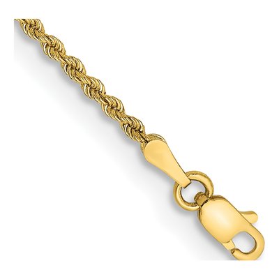 10K Yellow Gold 2mm Handmade Rope Chain Bracelet