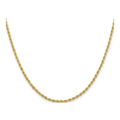 10K Yellow Gold 2mm Handmade Diamond-Cut Rope Chain – view 2