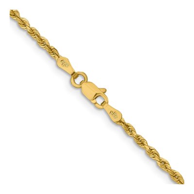 10K Yellow Gold 2mm Handmade Diamond-Cut Rope Chain – view 3