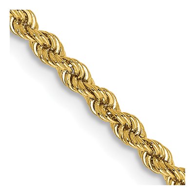 10K Yellow Gold 2.25mm Handmade Rope Chain