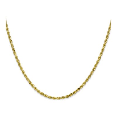 10K Yellow Gold 2.25mm Handmade Diamond-Cut Rope Chain – view 2
