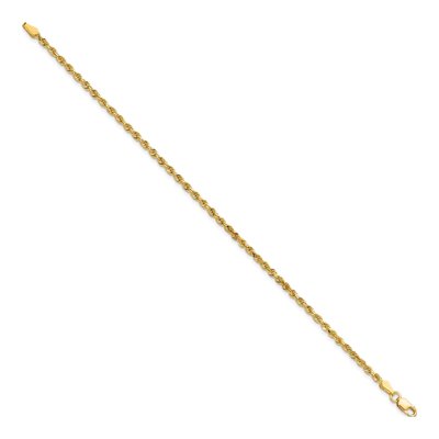 10K Yellow Gold 2.25mm Handmade Diamond-Cut Rope Chain Bracelet – view 2