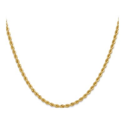 10K Yellow Gold 2.75mm Handmade Rope Chain – view 2